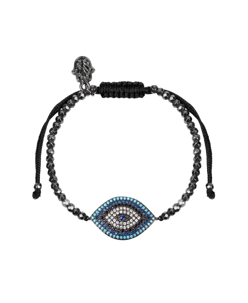 Bright Outlook Hematite Evil Eye Charm Bracelet