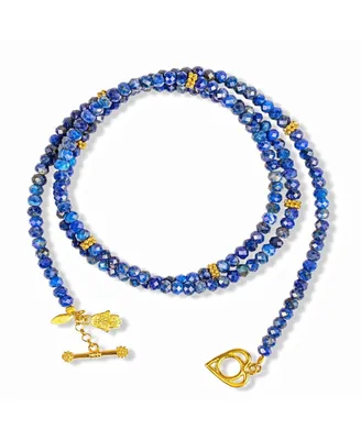 Karma and Luck Peaceful Heart Lapis Lazuli Wrap Bracelet