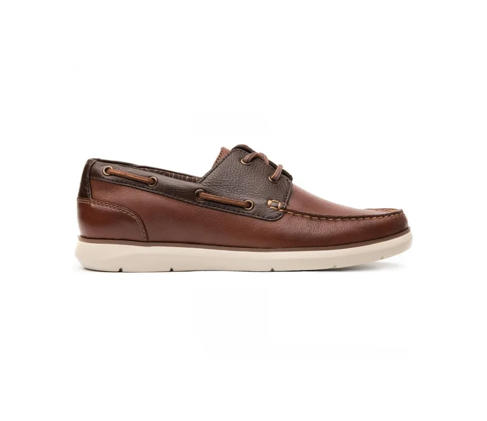 Men´s Tan Leather Boat Shoes By Flexi