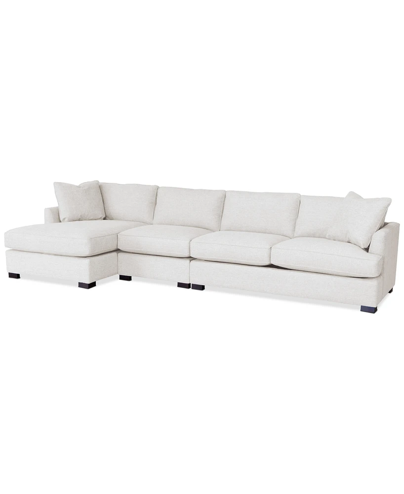 Nightford 146" 3-Pc. Fabric Chaise Sectional, Created for Macy's