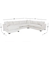 Nightford 148" 4-Pc. Fabric Chaise Sectional, Created for Macy's