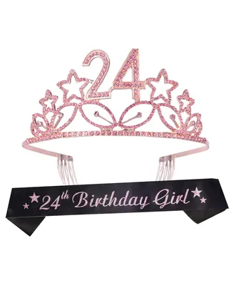 24th Birthday Sash and Tiara Set for Women