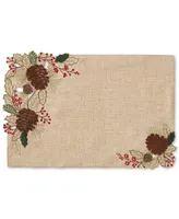 Elrene Berry Pinecone Cutwork Placemat, 13" x 19"