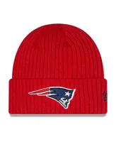 Big Boys and Girls New Era Red New England Patriots Core Classic Cuffed Knit Hat