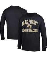 Men's Champion Black Wake Forest Demon Deacons High Motor Long Sleeve T-shirt