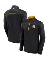 Men's Fanatics Black Pittsburgh Steelers Defender Quarter-Zip Top