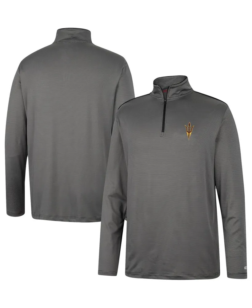 Men's Colosseum Charcoal Arizona State Sun Devils Logo Quarter-Zip Windshirt