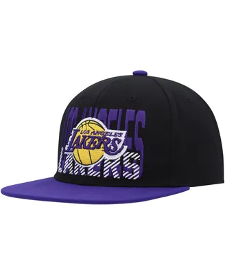 Men's Mitchell & Ness Black Los Angeles Lakers Soul Cross Check Snapback Hat