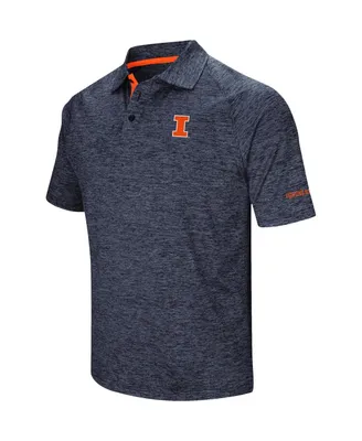 Men's Colosseum Navy Illinois Fighting Illini Down Swing Polo Shirt