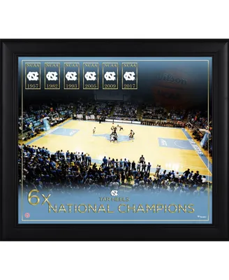 North Carolina Tar Heels Framed 15" x 17" Basketball Championship Count Collage
