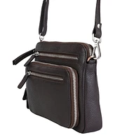 Mancini Pebbled Collection Valerie Leather Mini Crossbody Bag