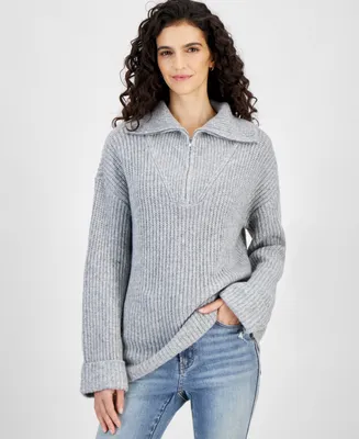 And Now This Women's Oversized Quarter-Zip Pullover Sweater, Created for Macy's