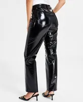I.n.c. International Concepts Women's High-Rise Patent Straight-Leg Pants, Created for Macy's