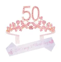 50th Birthday Sash and Tiara Set for Women - Perfect Celebrating Her Party