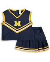 Big Girls Navy Michigan Wolverines Two-Piece Cheer Set