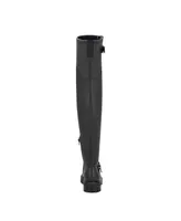 Nine West Women's Nans Lug Sole Casual Over the Knee Boots - Black