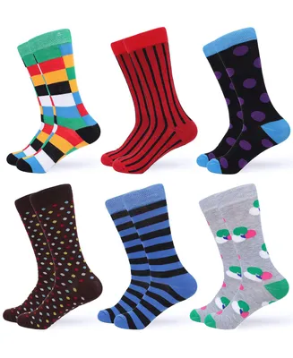 Men's Fun Colorful Dress Socks 6 Pack