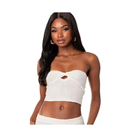 Women's Kiera twist front knit tube top