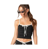 Women's Leighton contrast tie tank top - Black-and