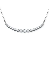 Giani Bernini Cubic Zirconia Bezel Curved Bar Collar Necklace, 16" + 2" extender, Created for Macy's