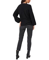 1.state Women's Rib-Knit Bubble Sleeve Long Sweater