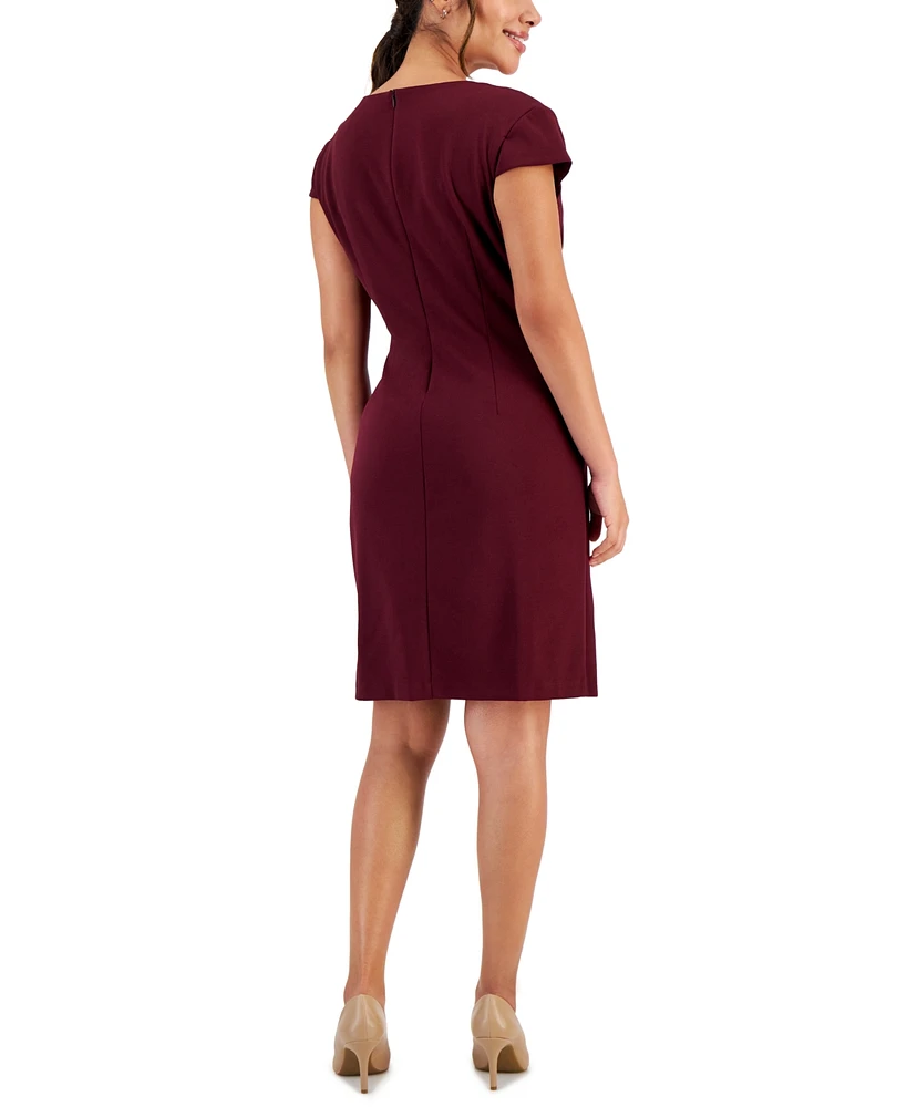 Connected Plus Short-Sleeve Sheath Dress