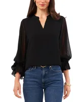 Vince Camuto Women's Split-Neck Long-Sleeve Blouse