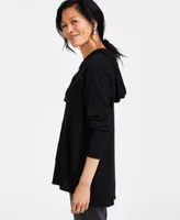 Style & Co Women's Waffle-Knit Hoodie Tunic, Created for Macy's