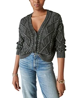 Lucky Brand Women's Cable-Stitch Long-Sleeve Cardigan