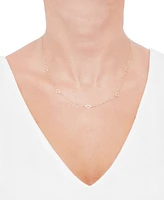 Italian Gold Polished Open Heart Station 18" Collar Necklace in 10k Gold