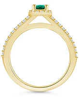 Macy's Emerald (1/2 Ct. t.w.) and Diamond Halo Ring