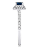 Macy's Sapphire (5/8 Ct. t.w.) and Diamond (1/2 Halo Ring