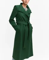 Mango Women's Belted Woolen Coat