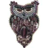 Charivna Mit Bp-209C Beadwork kit for creating brooch Crystal Art "Owl"