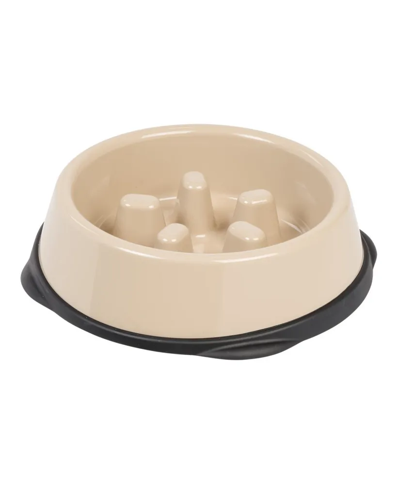 Iris Slow Feeding Bowl for Short Snouted Pets, Beige/Black