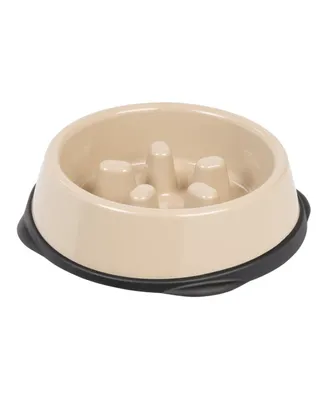 Iris Slow Feeding Bowl for Short Snouted Pets, Beige/Black