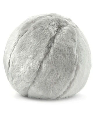 Hotel Collection Lynx Faux Fur Decorative Pillow, 10" Round, Created for Macy's