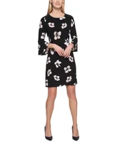 Tommy Hilfiger Petite Floral-Print Bell-Sleeve Mini Dress
