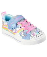 Skechers Little Girls Twinkle Toes - Sparks Unicorn Adjustable Strap Light-Up Casual Sneakers from Finish Line