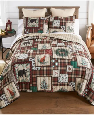 Donna Sharp Woodland Holiday 3 Piece Reversible Quilt Set