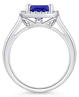 Tanzanite (2-1/3 ct. t.w.) & Diamond (1/4 Cushion Halo Ring 14k Gold