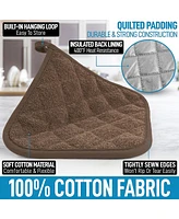 Washable Quilted Terry Cloth Potholder for Cooking and Baking (6 Pack)