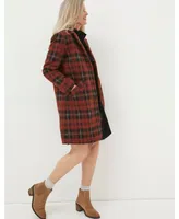 FatFace Women's Tanya Wool Blend Check Coat