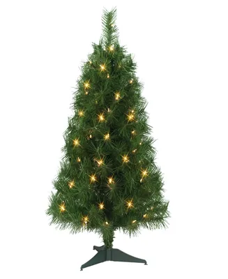 Puleo 3' Pre-Lit Snow Ridge Artificial Fir Tree