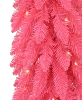 Puleo 4' Pre-Lit Artificial Alpine Pencil Tree