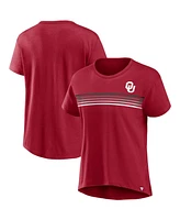 Women's Fanatics Crimson Oklahoma Sooners Tie Breaker T-shirt