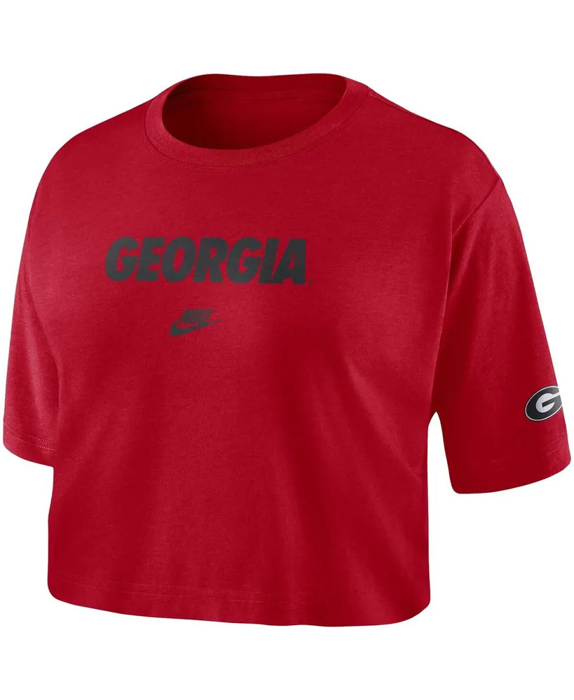 Women's Nike Red Georgia Bulldogs Wordmark Cropped T-shirt