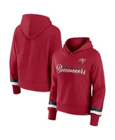 Women's Fanatics Red Tampa Bay Buccaneers Over Under Pullover Hoodie