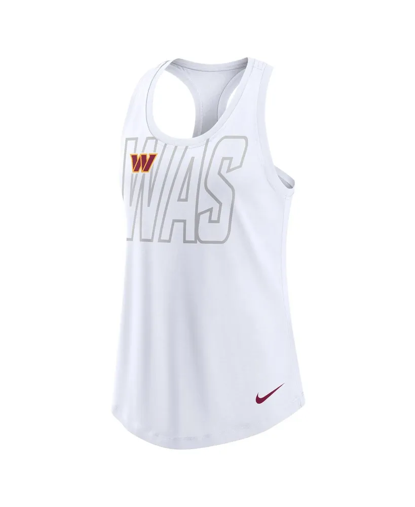 Women's Nike White Washington Commanders Tri-Blend Scoop Neck Racerback Tank Top