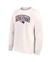 Women's Fanatics White New England Patriots Leopard Team Pullover Sweatshirt